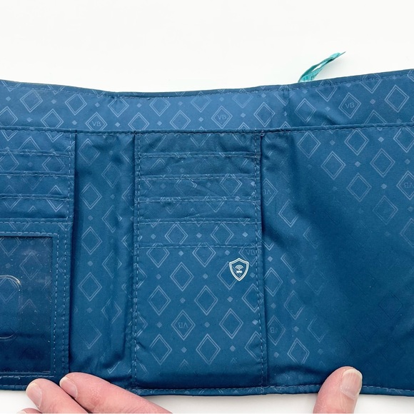 Vera Bradley Teal Floral Women's Wristlet - Picture 3 of 5